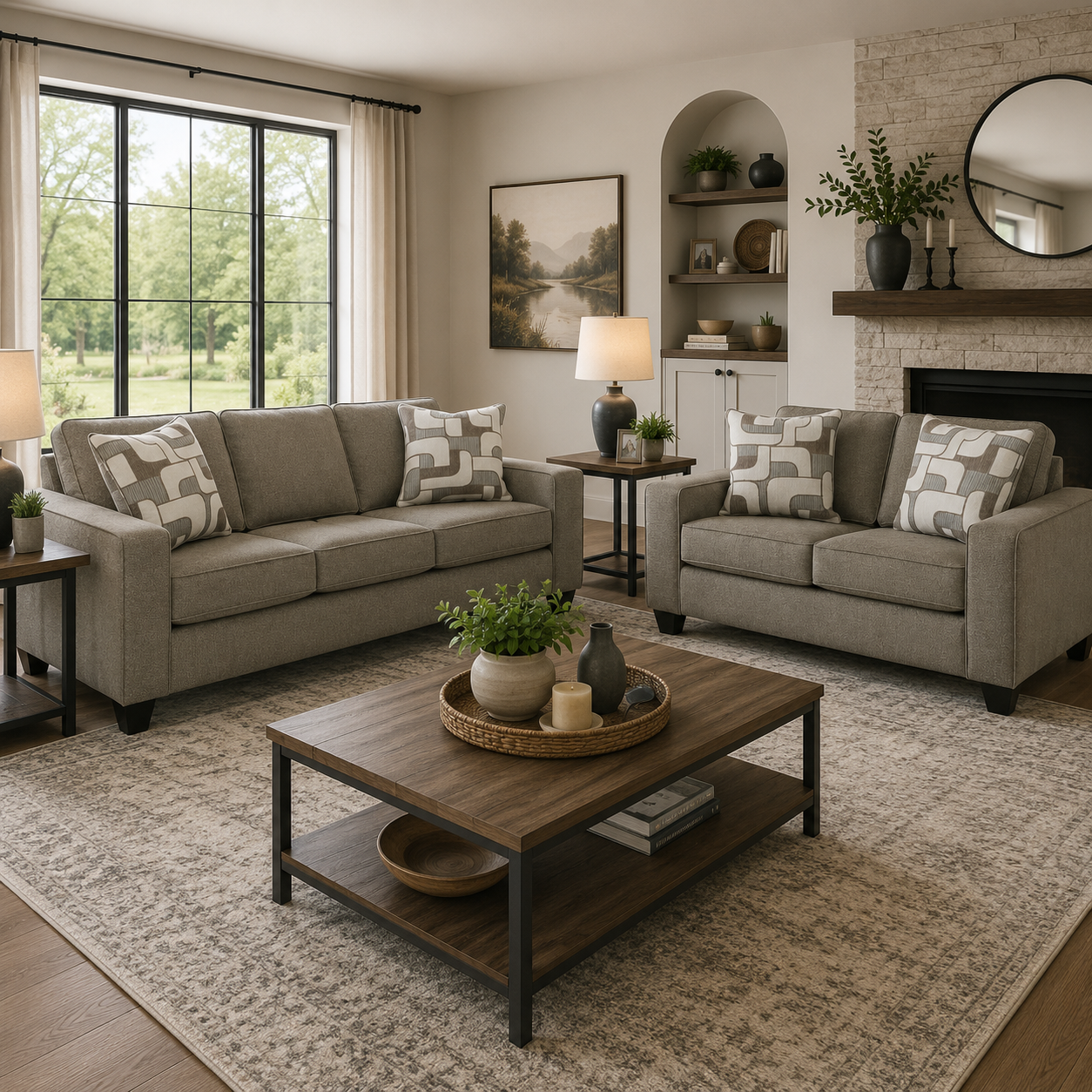 Huey Sofa and Loveseat