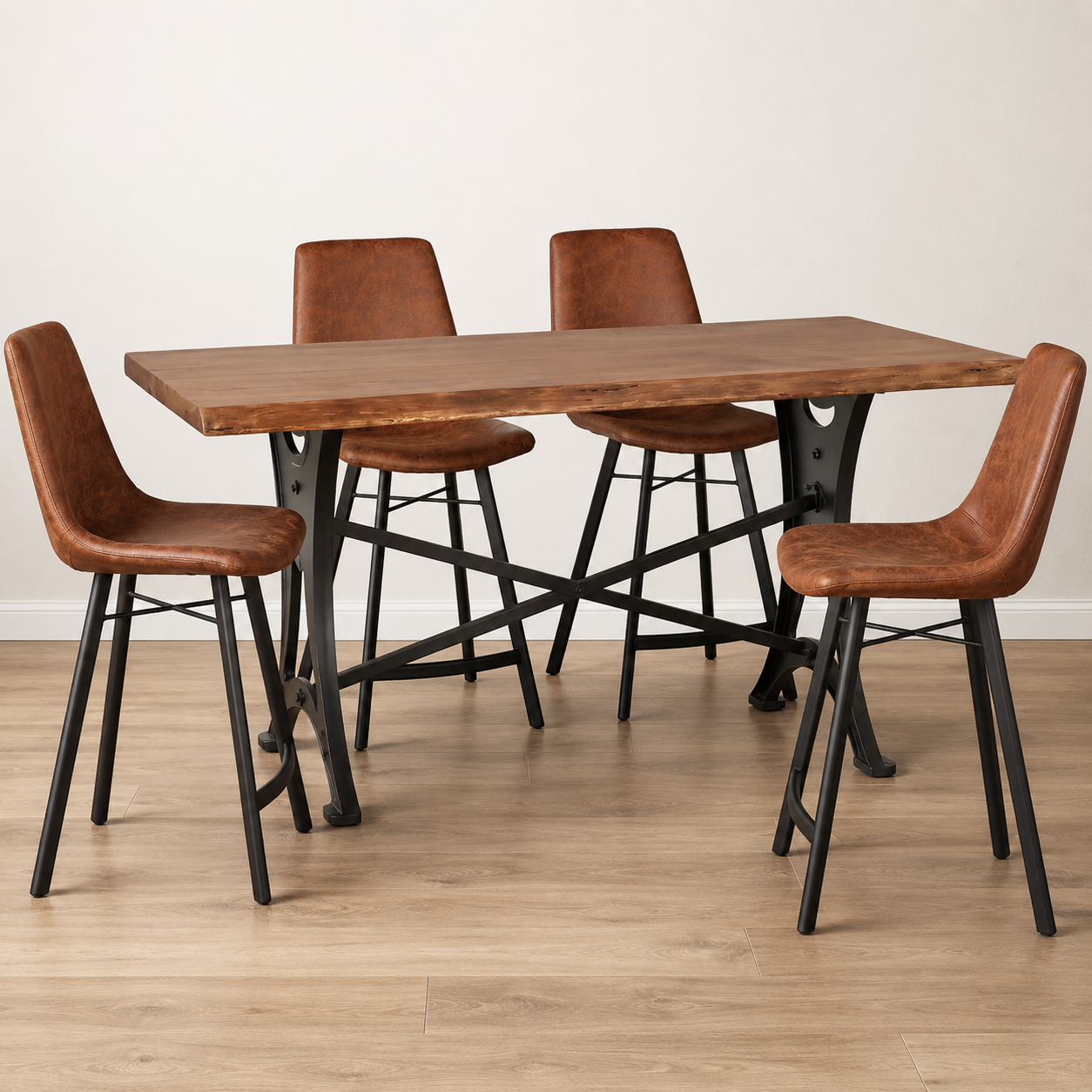 Organic Forge 72" Gathering Table Sam Counter Dining Set