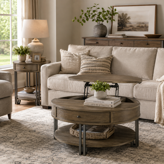 Saddletree Round Chairside Table