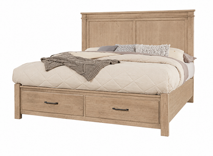 Cool Rustic Mansion Bed with Footboard Storage