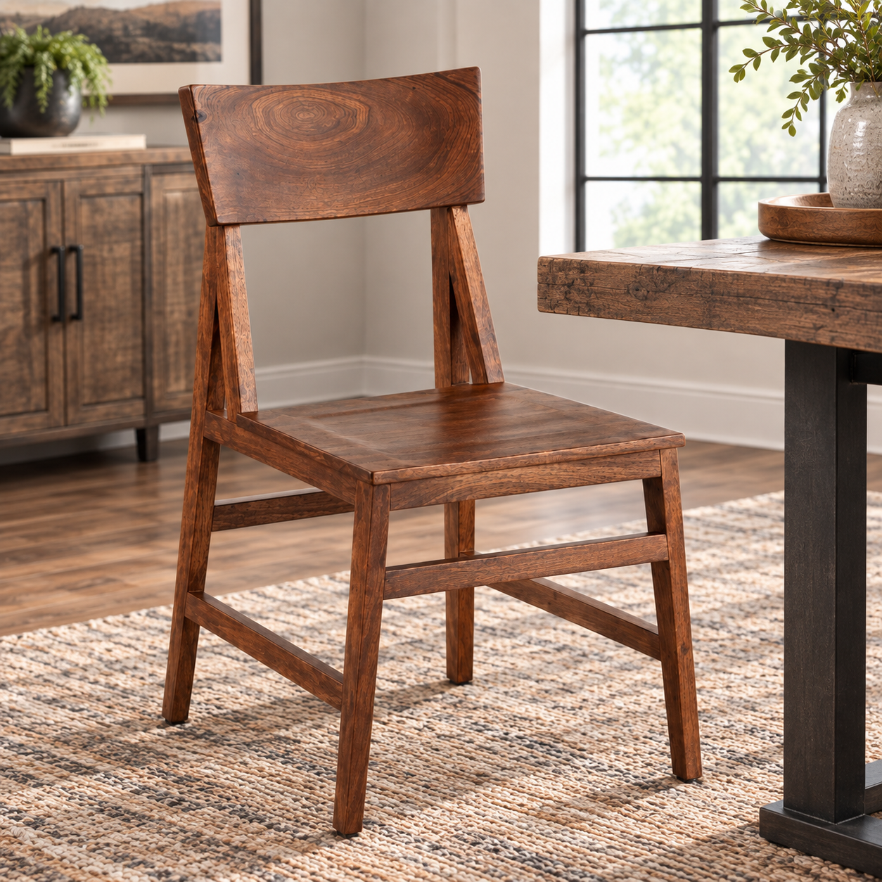 London Loft 19" Dining Chair Walnut