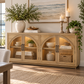 Vannes 4 Door Sideboard w/ Glass Shelves and LED lights