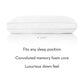 White pillow with '6 LOFT' branding on a white background