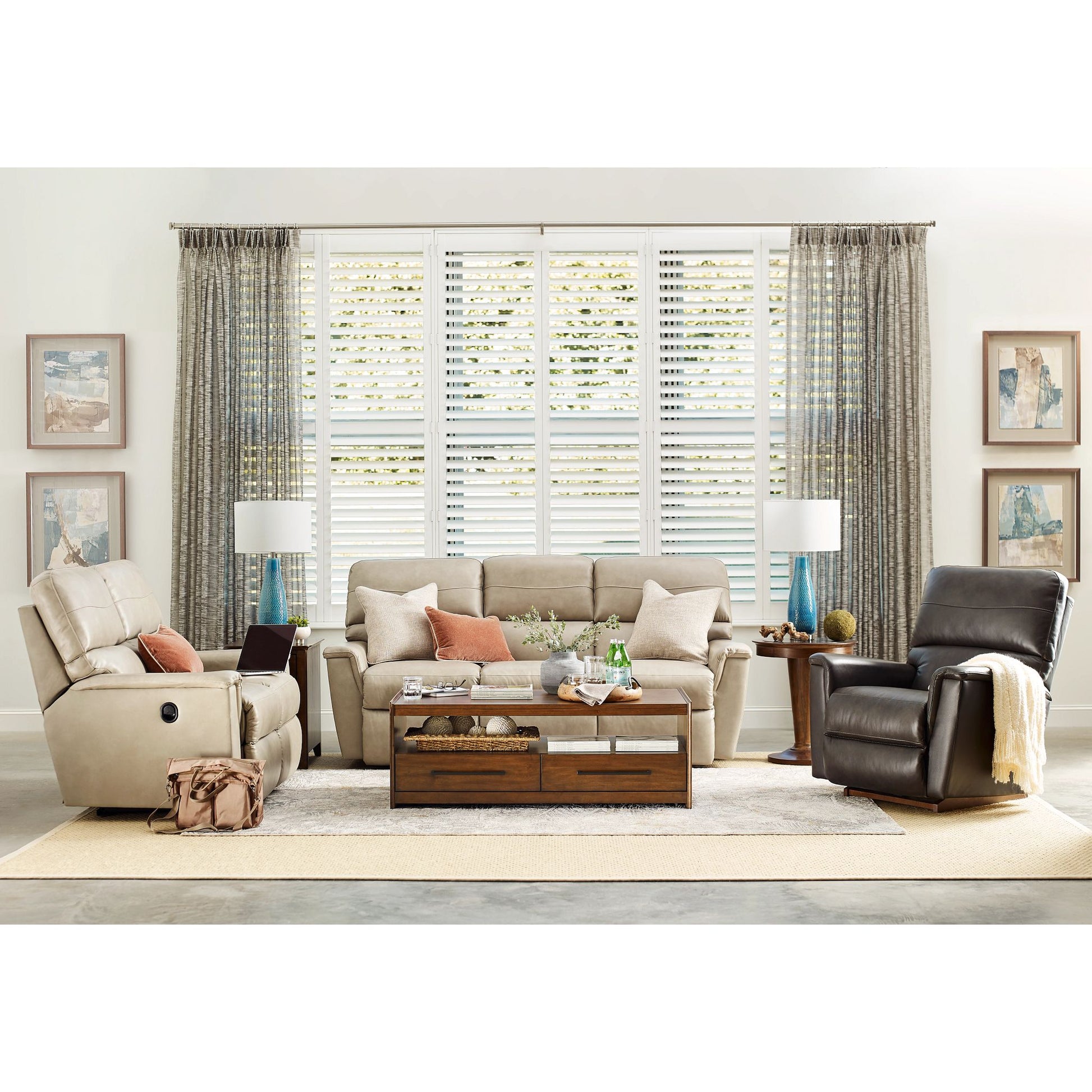 Ava Leather Reclining Sofa — Topflight Ivory — view 32