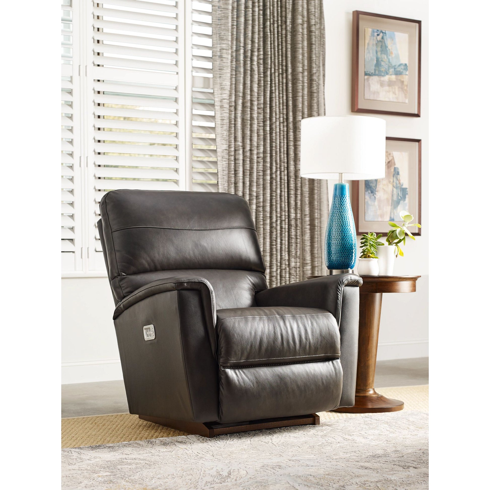 Ava Leather Reclining Sofa — Topflight Ivory — view 26