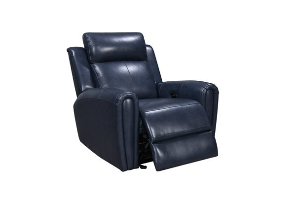 Jonathan Power Recliner in Blue leather by Leather Italia