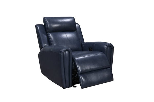 Jonathan Power Recliner in Blue leather by Leather Italia