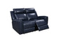 Jonathan Power Loveseat in Blue leather by Leather Italia