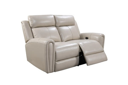 Jonathan Power Loveseat in Cream leather by Leather Italia
