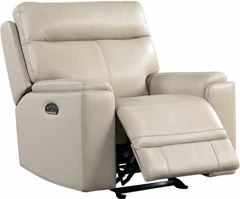 Bryant Power Recliner in Taupe leather by Leather Italia