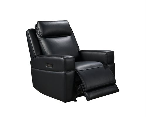 Valley Power Recliner in Black leather by Leather Italia
