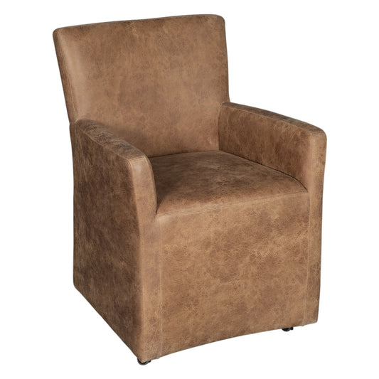 Brown armchair on a white background