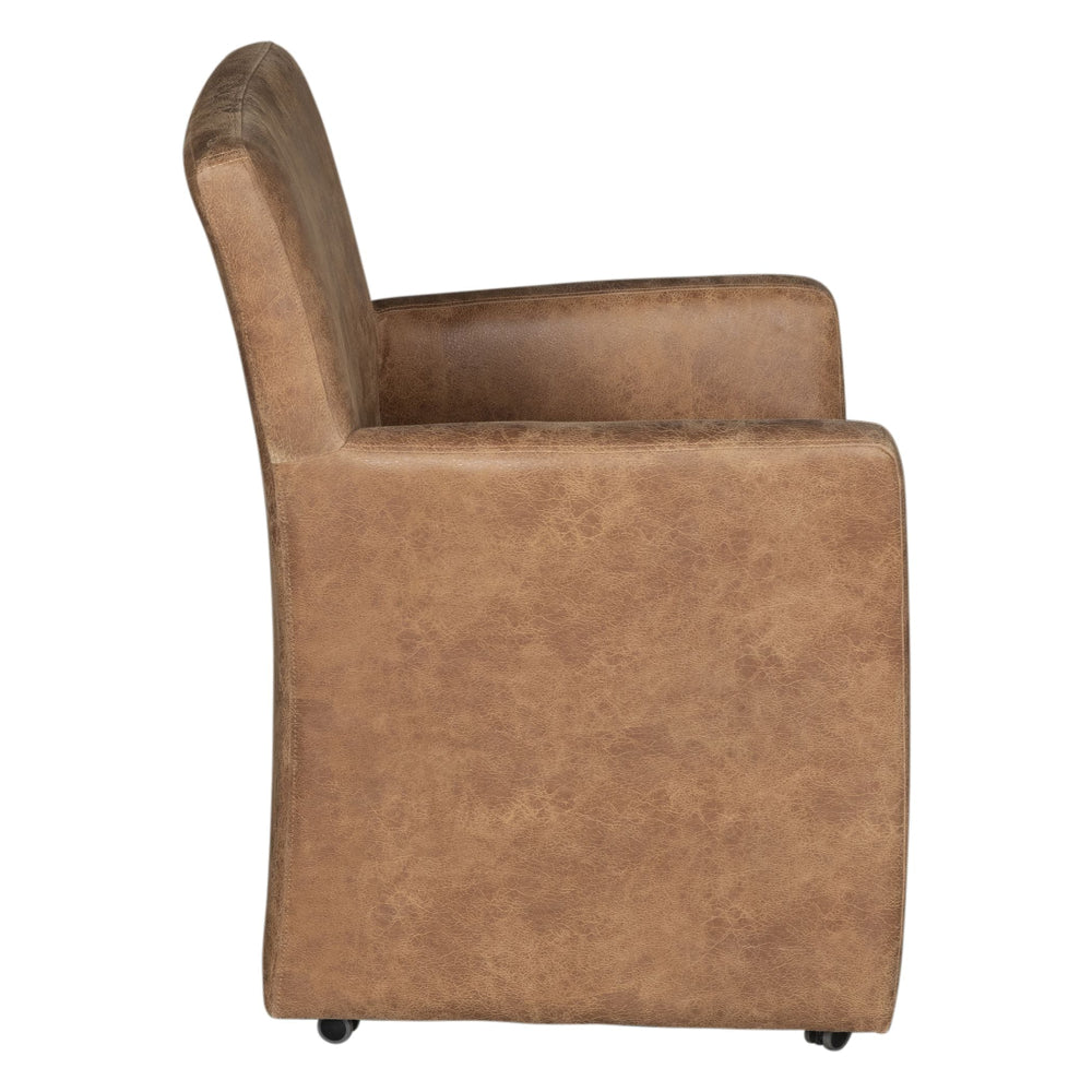 Brown armchair on a white background