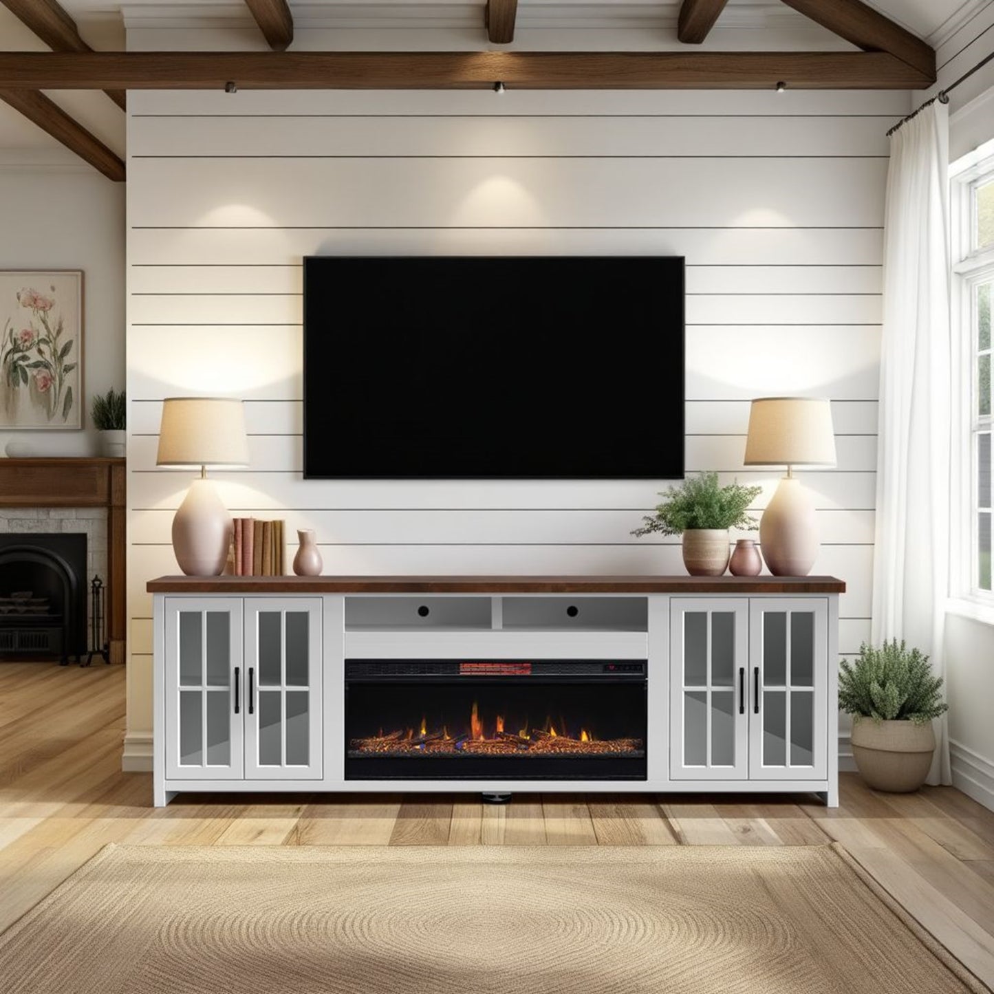 Hampton 96" Fireplace Console
