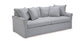 Gray sofa with cushions on a white background