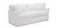 White sofa with striped pattern on a white background