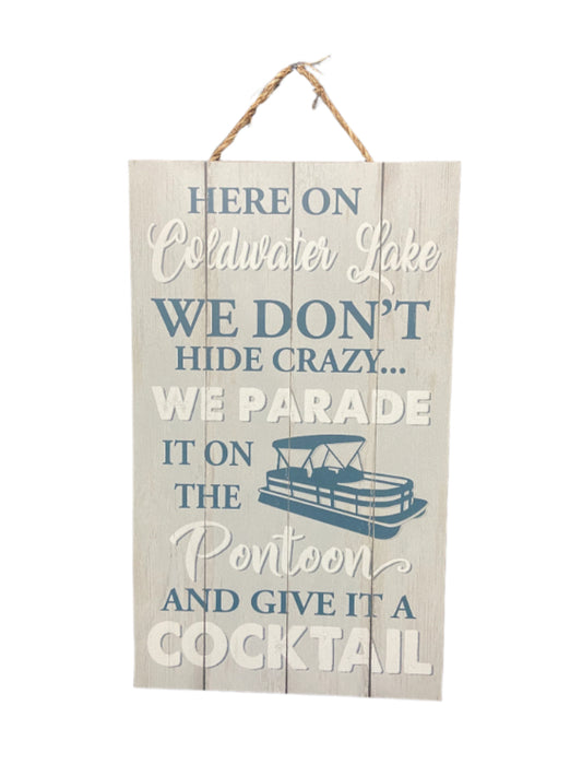 Pontoon Lake Sign
