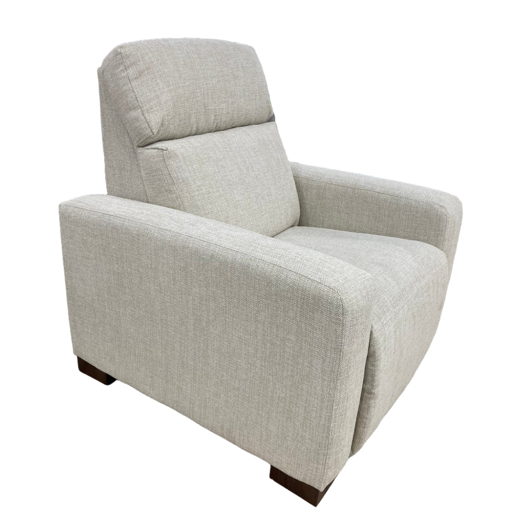 Gray recliner chair on a white background