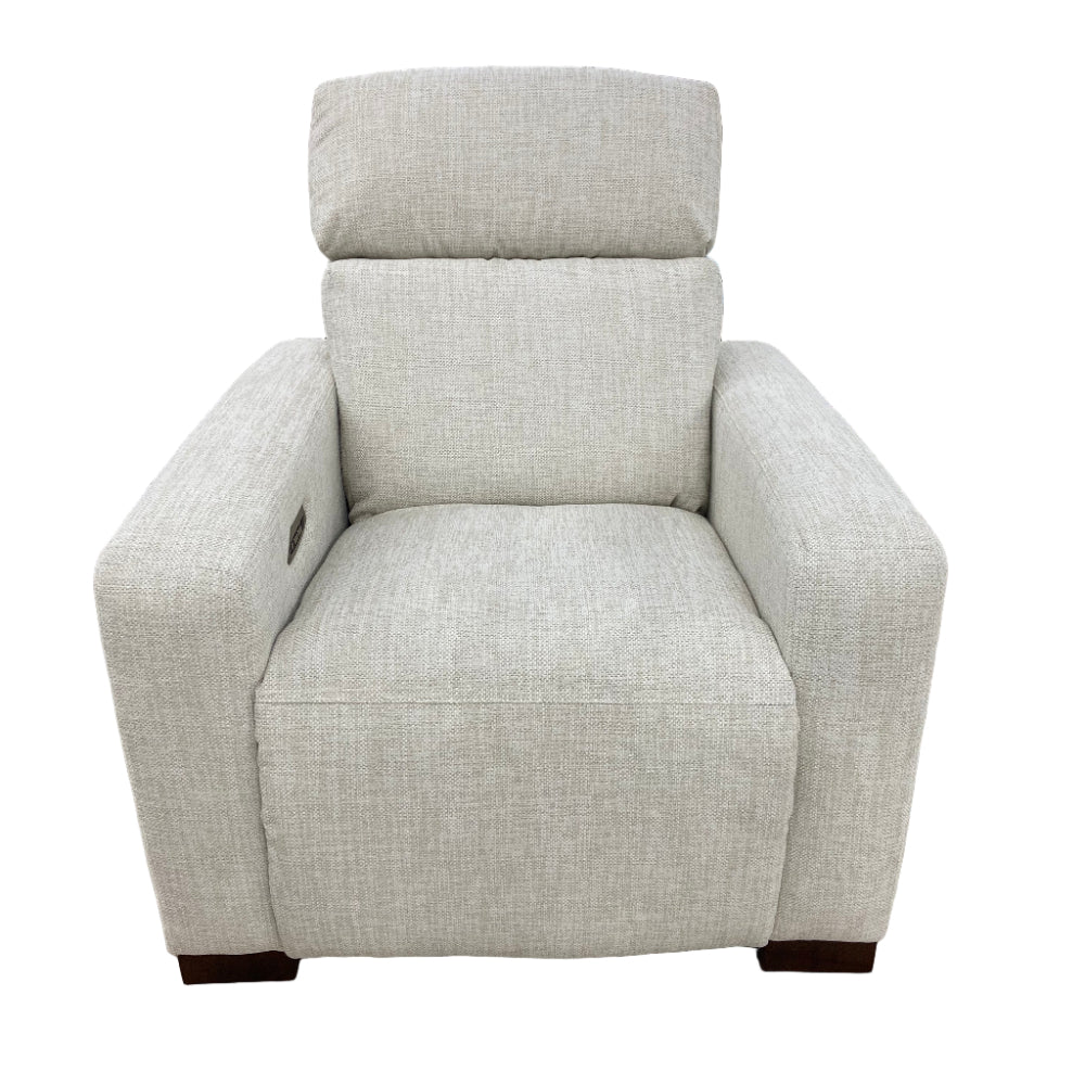 Gray recliner chair on a white background