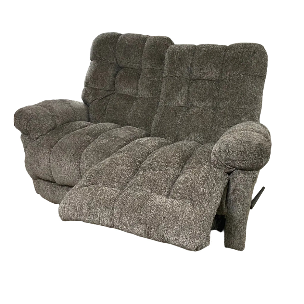 brown reclined loveseat on a white background