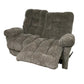 brown reclined loveseat on a white background
