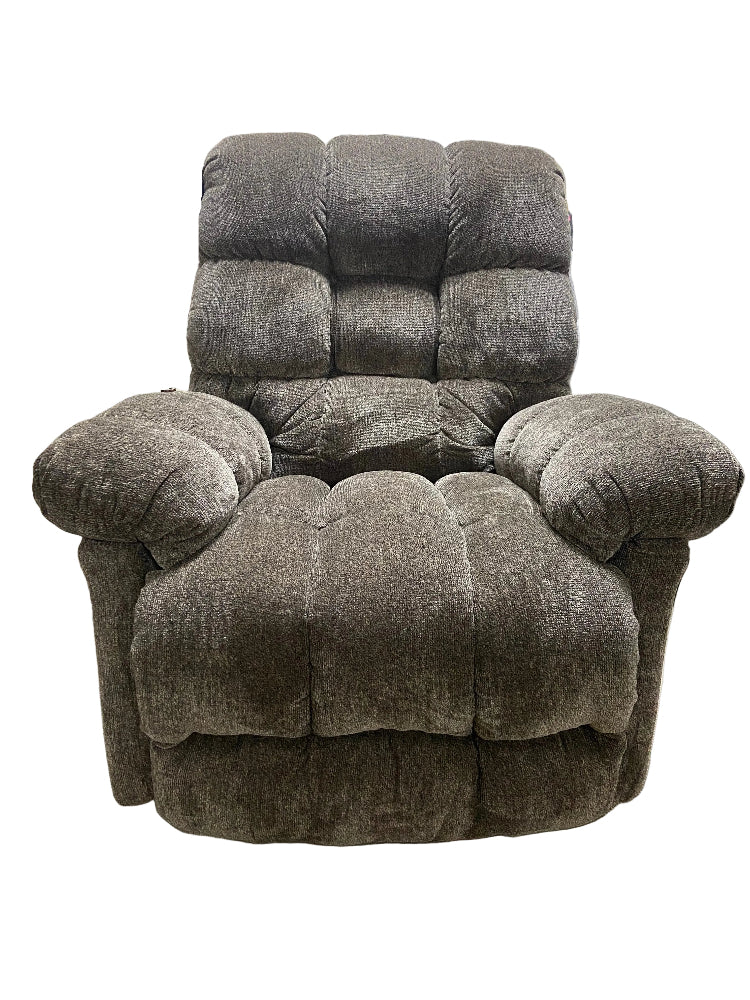 brown textured recliner chair on a white background