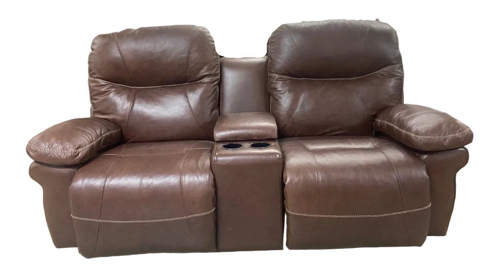 Leya Power Leather Reclining Sofa and Rocking Loveseat Set
