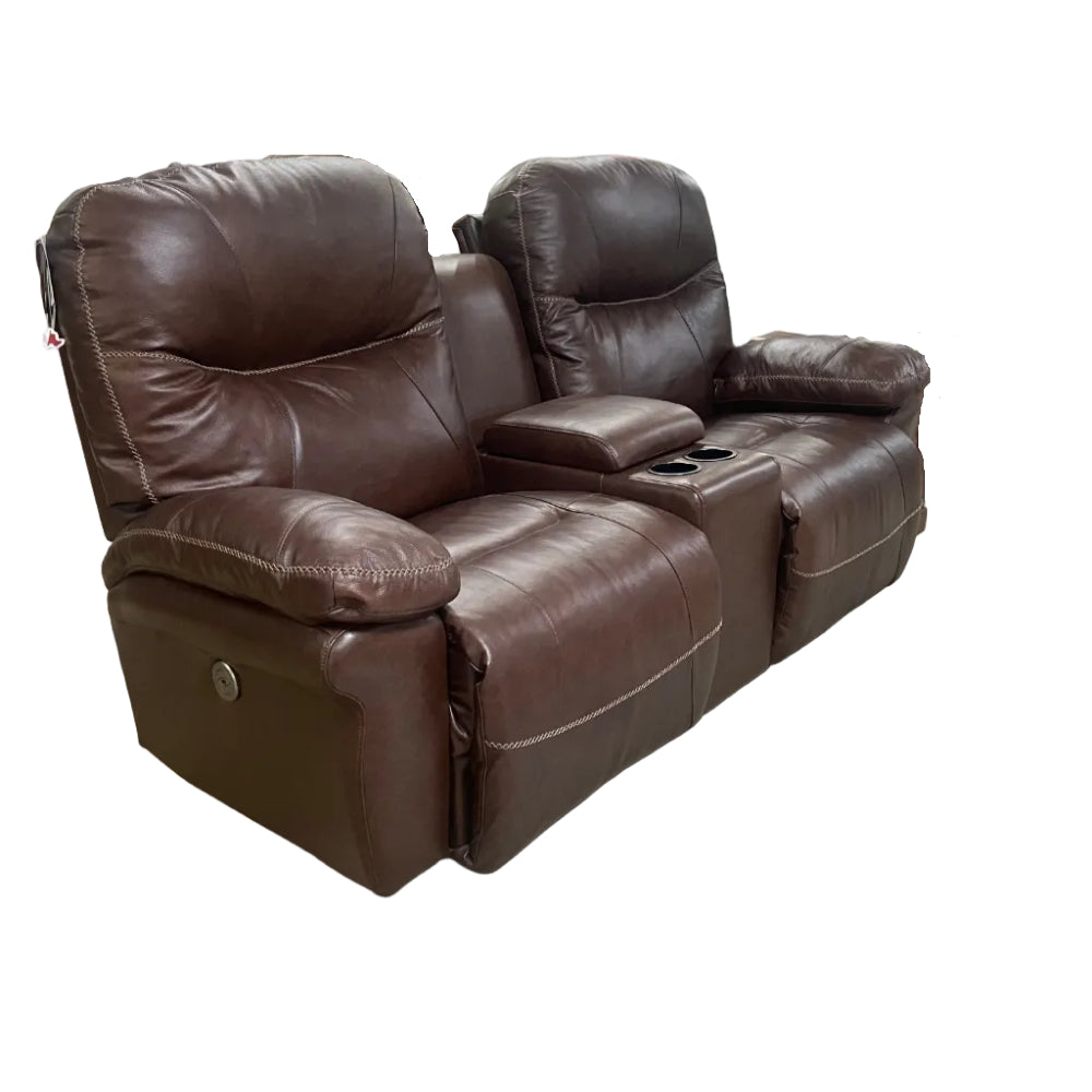 Leya Power Leather Reclining Sofa and Rocking Loveseat Set