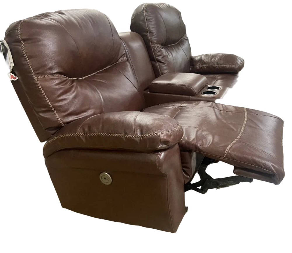 Leya Power Leather Reclining Sofa and Rocking Loveseat Set