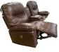 Leya Power Leather Reclining Sofa and Rocking Loveseat Set