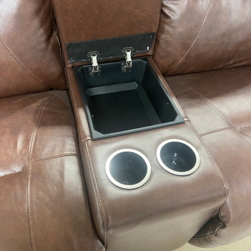 Leya Power Leather Reclining Sofa and Rocking Loveseat Set