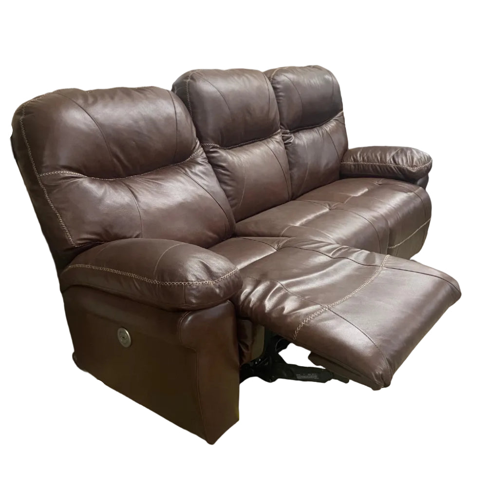 Leya Power Leather Reclining Sofa and Rocking Loveseat Set