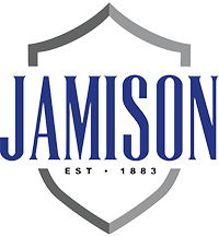 Jamison logo with a shield design and 'EST. 1883' text.