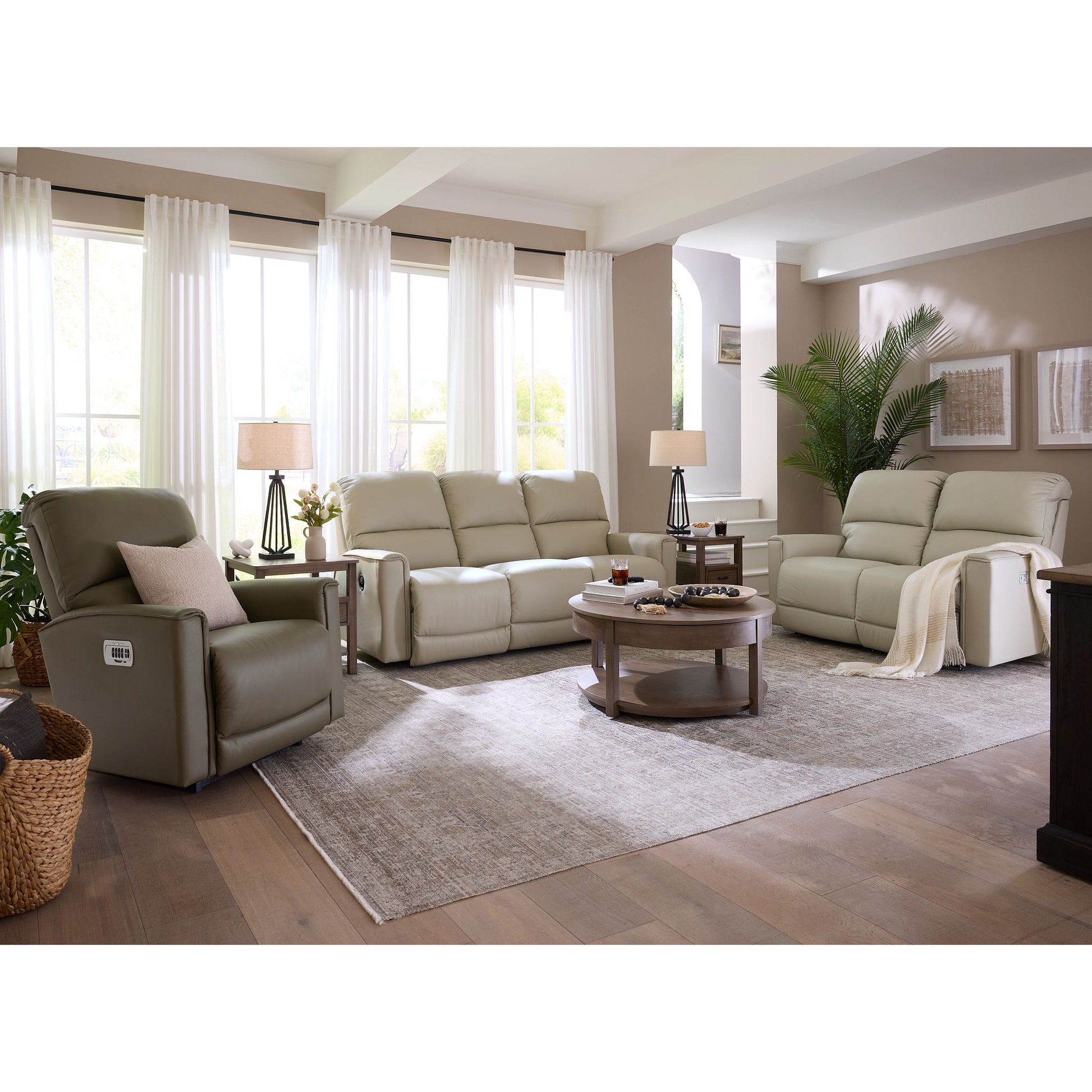 Cade Leather Reclining Sofa — Gambit Oyster — view 39