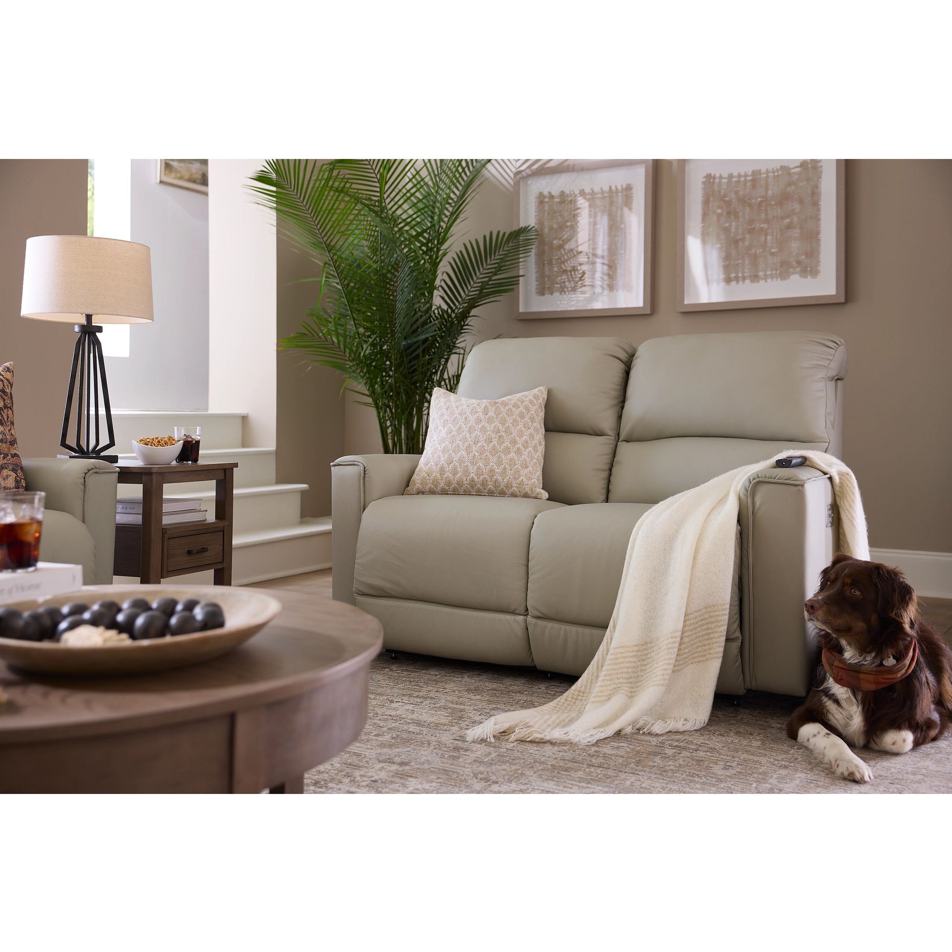 Cade Leather Reclining Sofa — Gambit Oyster — view 41