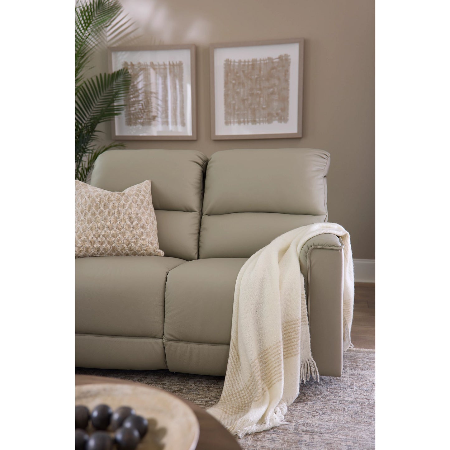 Cade Leather Reclining Sofa — Gambit Oyster — view 51
