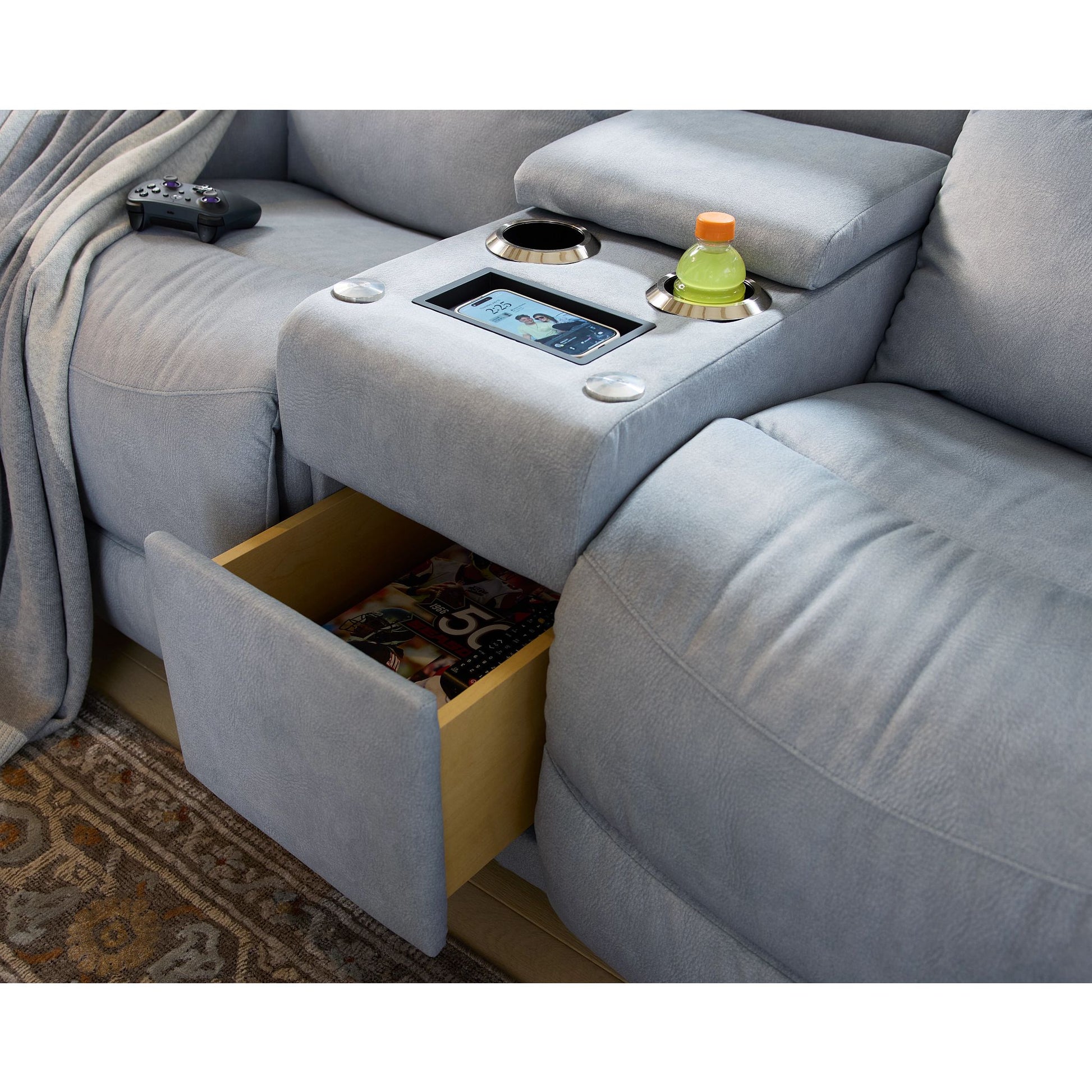 James Reclining Sofa — i-Kudos Powder — view 96