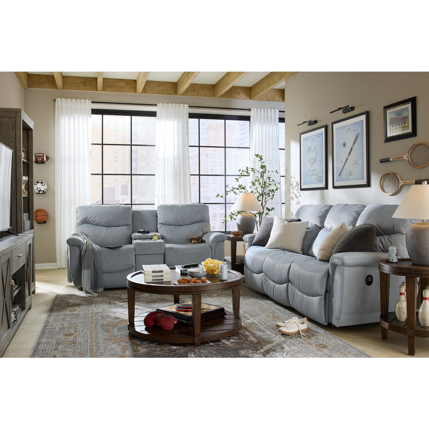 James Reclining Sofa — i-Kudos Powder — view 115