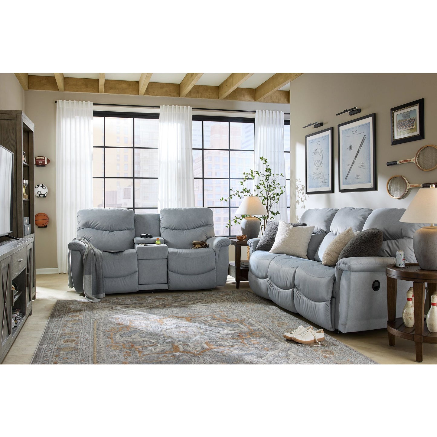 James Reclining Sofa — i-Kudos Powder — view 101