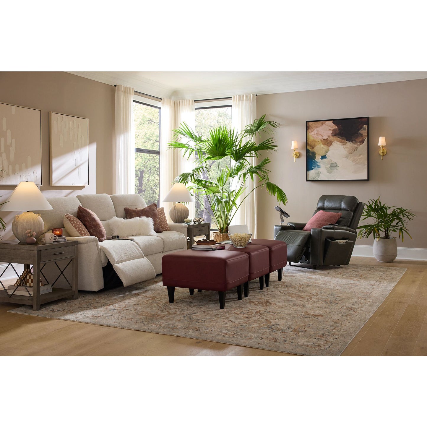 Ava Reclining Sofa — Ross Linen — view 28