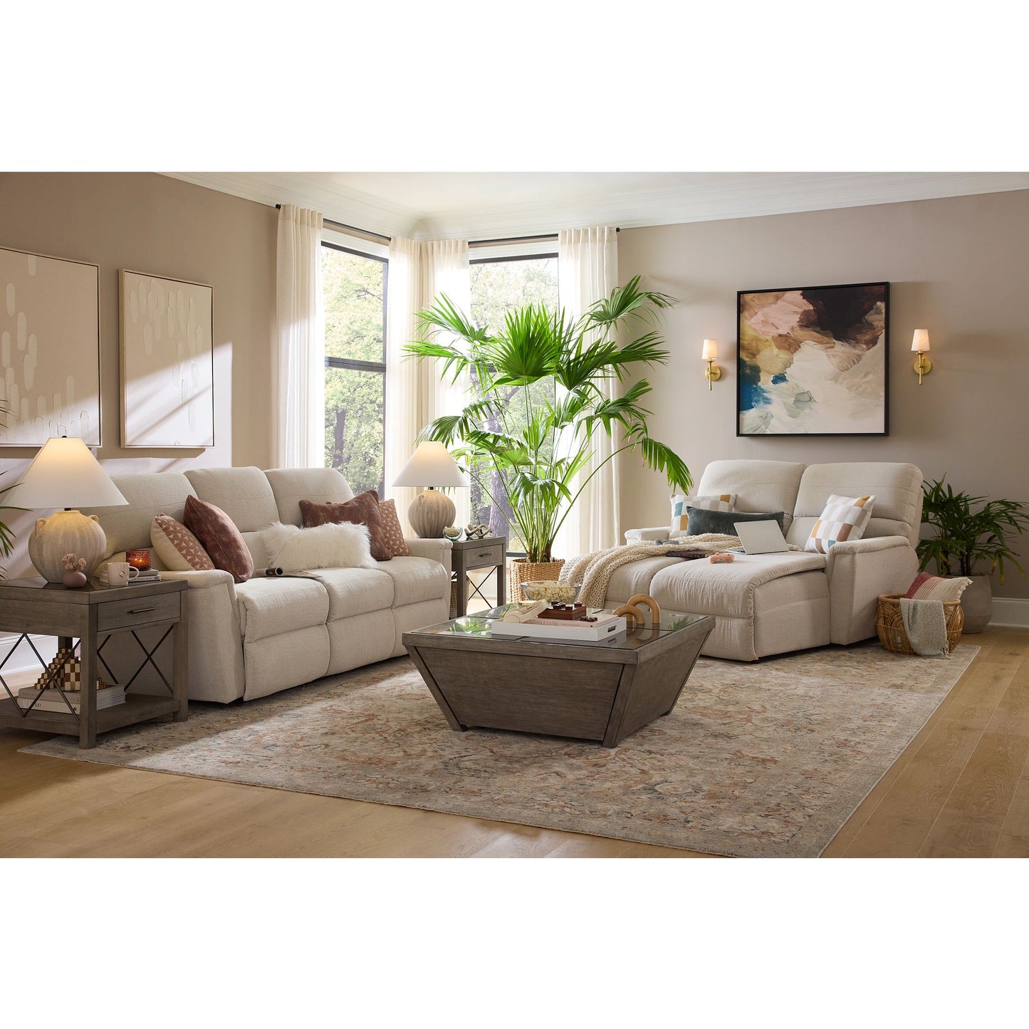 Ava Reclining Sofa — Ross Linen — view 35