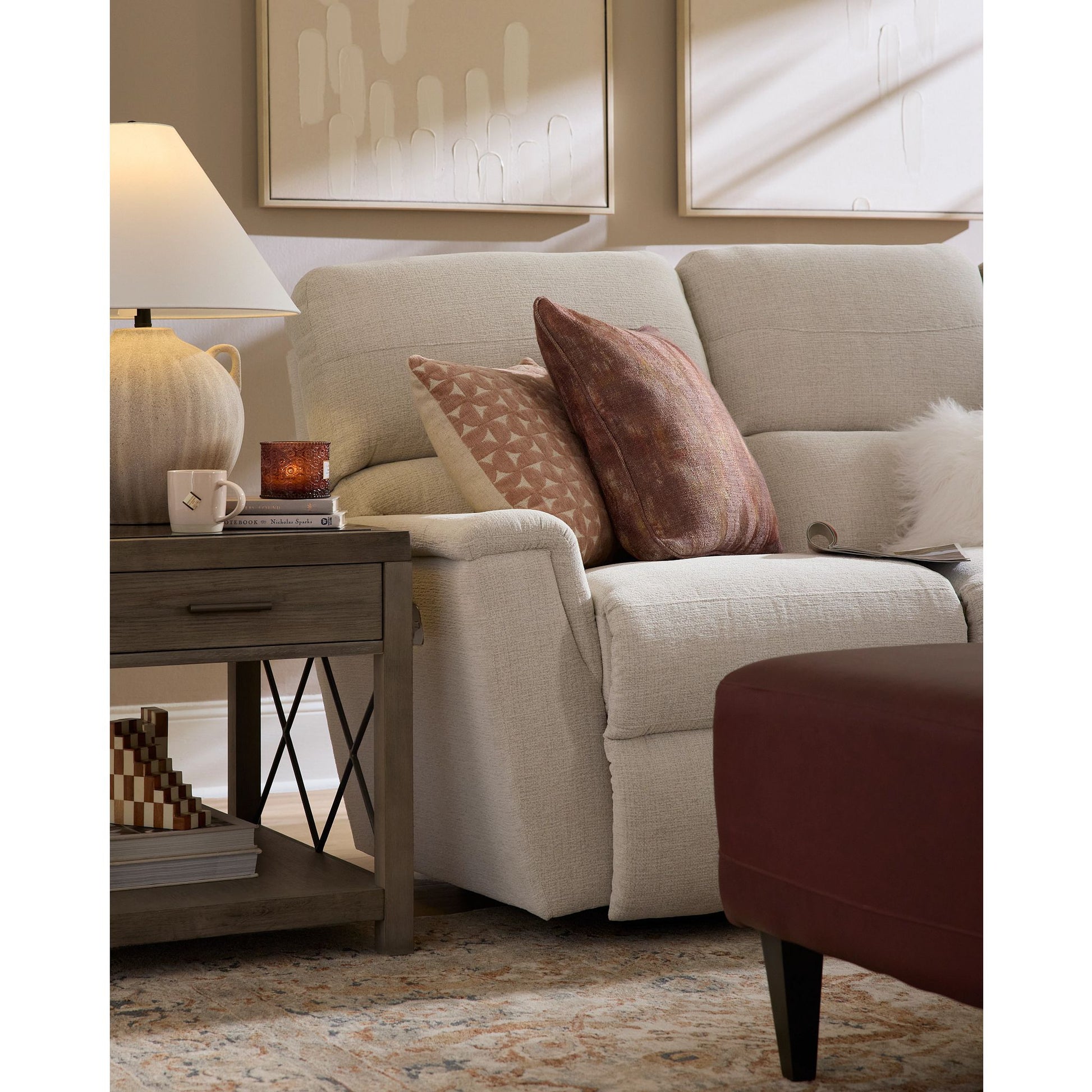 Ava Reclining Sofa — Ross Linen — view 38