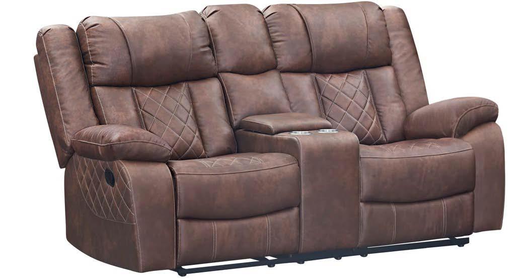 Lux Reclining Console Loveseat