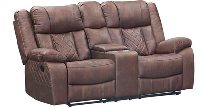Lux Reclining Console Loveseat