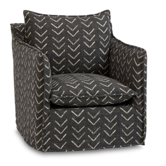 Patterned armchair on a white background