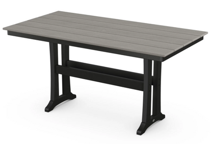 Farmhouse Trestle 37" x 72" and 38” x 96” Counter Table Two Tone
