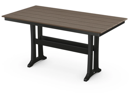 Farmhouse Trestle 37" x 72" and 38” x 96” Counter Table Two Tone