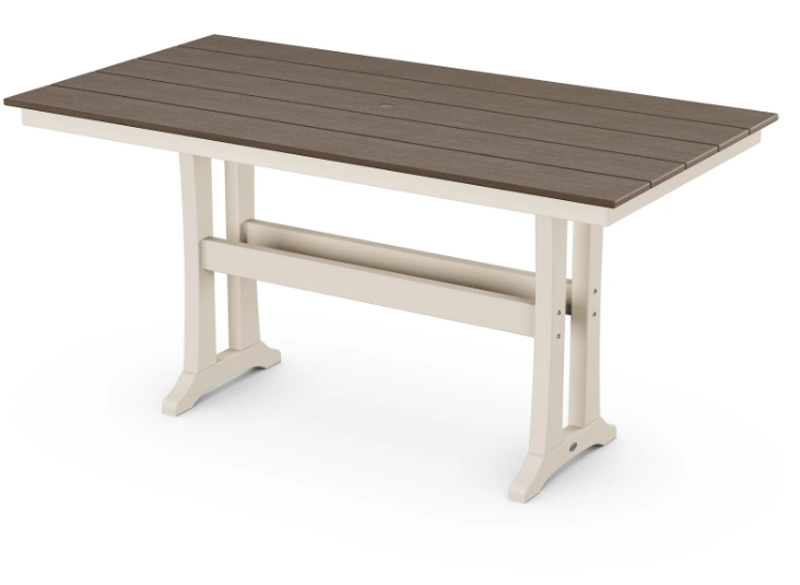 Farmhouse Trestle 37" x 72" and 38” x 96” Counter Table Two Tone