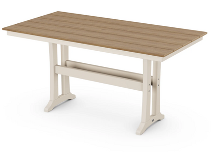 Farmhouse Trestle 37" x 72" and 38” x 96” Counter Table Two Tone