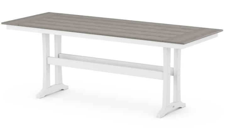 Farmhouse Trestle 37" x 72" and 38” x 96” Counter Table Two Tone